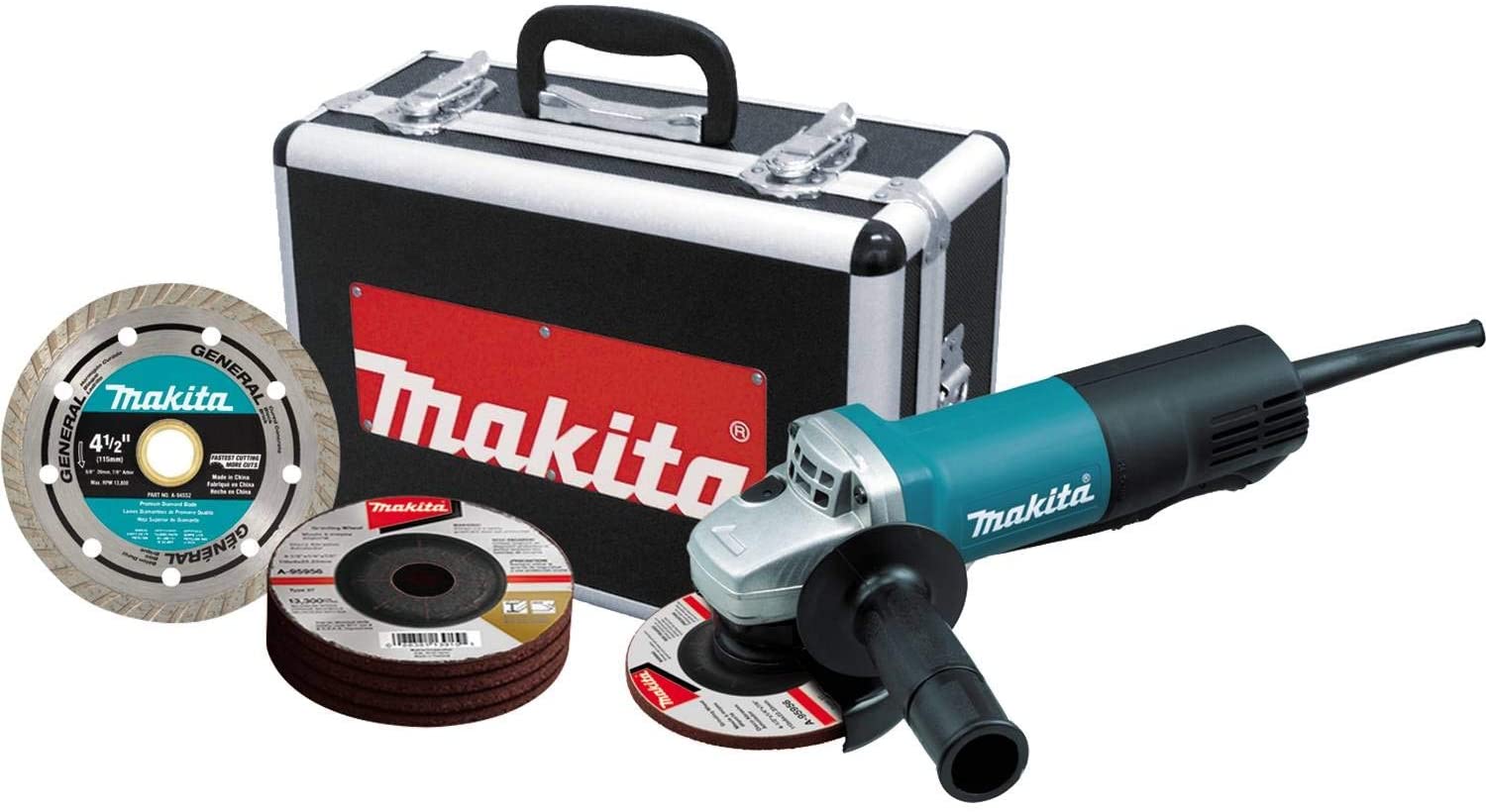 Makita 9557PBX1 4-1/2-Inch Angle Grinder with Aluminum Case